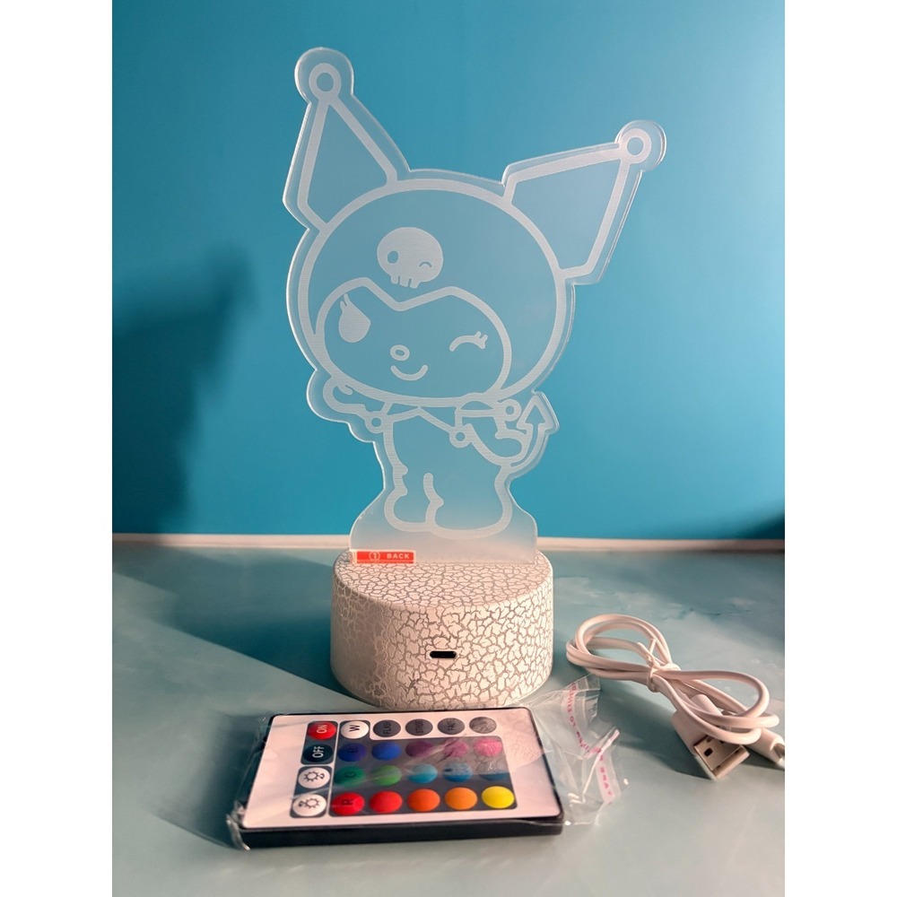 NIB Sanrio Kuromi 3D Lamp with multi-color Remote‎